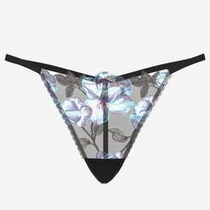 Victoria's Secret Electric Orchid Embroidery V-String Panty Size S